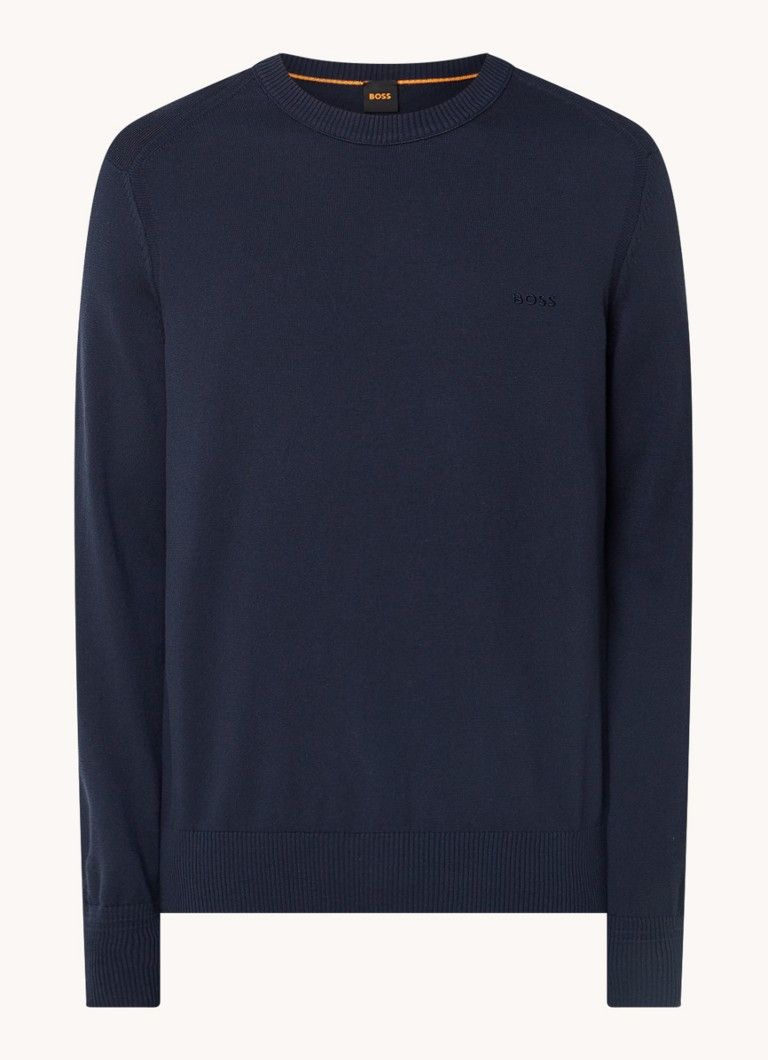 HUGO BOSS Asac Fine Knit Sweater with Logo Embroidery