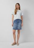 s.Oliver Korte denim rok met knoopdetail blauw