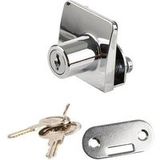 Siso Serrure pour porte en verre SQUARE pour portes doubles, épaisseur de verre 4 - 6 mm, chrome poli à clés différentes