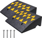 VEVOR 2x Rampe de seuil Rampe de seuil en caoutchouc massif Capacité de charge maximale jusqu'à 15 tonnes Rampe de trottoir 49,1 X 37 X 15,2 cm Noir, Jaune