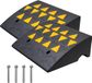 VEVOR 2x Rampe de seuil Rampe de seuil en caoutchouc massif Capacité de charge maximale jusqu'à 15 tonnes Rampe de trottoir 49,1 X 37 X 15,2 cm Noir, Jaune
