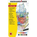Eberhard Faber 12 Aquarelpotloden met penseel in bliketui