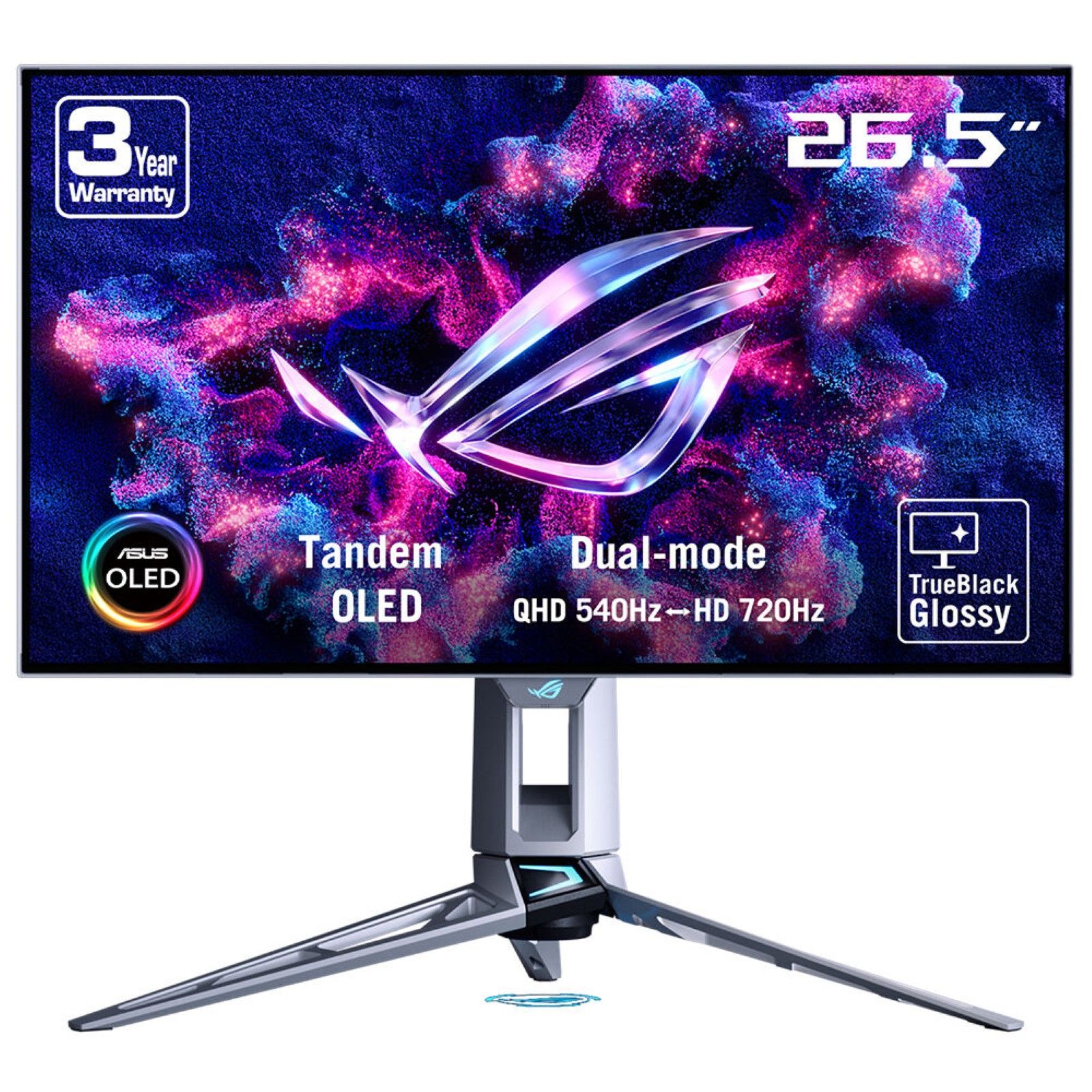 ASUS ROG Swift OLED PG27AQWP-W 26.5" 2560 x 1440 Quad HD LCD Monitor - Silver