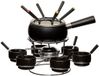 5five Fondueset - 6 personen - keramiek - zwart - draait - chocoladefondue - kaasfondue - D34 cm