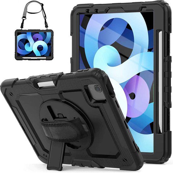 Selected by GSMpunt.nl Hoes voor Apple iPad Pro 11 - Inclusief Screenprotector, Handriem & Schouderriem - Zwart