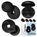 Lunaro Bouchons d'oreilles pour dormir - Bouchons d'oreilles de sommeil réutilisables en silicone - 33dB - 4 tailles - Étui de rangement inclus - Noir