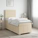 Maison Exclusive - Lit boxspring avec matelas et tête de lit Crème 90 x 200 cm Tissu