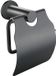BES LED Toiletrolhouder met Klep - Leoni Rimbo - Rond - PVD - Gunmetal Grijs