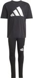 Adidas Seasonal Essentials Glam Cotton Korte Mouw Set Zwart 4-5 Years Meisje