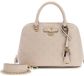 GUESS Dita Dome Satchel Bag Light Taupe Logo crème