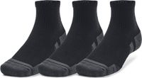 Under Armour UA Performance Tech 3pk Qtr-BLK Unisex Sportsokken - Zwart - Jet Grijs