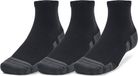 Under Armour UA Performance Tech 3pk Qtr-BLK Unisex Sportsokken - Zwart - Jet Grijs