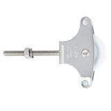Amig - Katrol met 39 mm kunststof rol Mod.212 - M6 x 60 mm - Speciaal voor waslijnen - 18/8 roestvrij staal - Inclusief bevestigingsschroef en geleiders