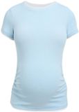 Next - Dames - Zwangerschaps-T-shirt met korte mouwen, in laagjes en met ruches - Blauw