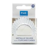 bakvormpjes, PME Cupcake-vormpjes, zilver, miniaturen, 45 stuks
