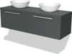 Maxaro Badkamermeubel voor Waskom 140cm Modulo Plato Donkergrijs 2 Lades Vlak
