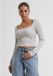 Urban Classics Glitter Square Neck Crop top Creme M