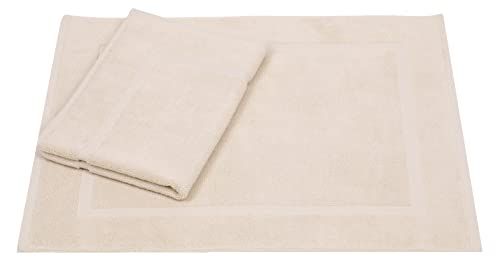 Betz Set van 2 badmatten, badmat, badkleed, douchemat, badstof, afmeting 50 x 70 cm, 100% katoen, premium kwaliteit 650 g/m², zandkleur