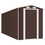 vidaXL Tuinschuur 192x523x223 cm Gegalvaniseerd Staal Donkerbruin