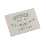 Mopec kaart horizontaal met wimpelketting voor kinderen, verpakking met 5 vellen, karton, wit, 0,02 x 3,50 x 5,00 cm, 5 stuks