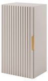 3xE living meuble de salle de bain, suspendu, mi-hauteur, couleur : beige cachemire, poignées : or, dimensions : 35 x 27 x 68 cm