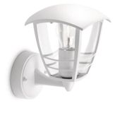 Philips Creek Buitenwandlamp, IP44 Weerbestendig, Duurzaam, Aluminium, Klassiek Design, Wit, E27-fitting, LED-Lamp Apart Verkrijgbaar