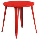 Flash Furniture Ronde binnen-buiten tafel, metaal, rood, 77,47 x 77,47 x 12,7 cm