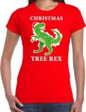 Bellatio Decorations Shoppartners Bv Christmas tree rex Kerstshirt Rood Dames S