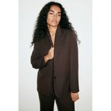 Mango blazer met krijtstreep - bruin