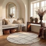 Safavieh Hudson Shag Collection, hoogpolig, ivoor woonkamer, eetkamer, slaapkamer, 160 x 160 cm