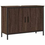vidaXL Meuble sous lavabo - 80x30x60 cm - Bois traité - Chêne marron