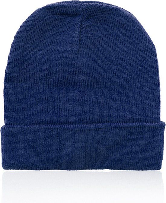 Dark Blue Beanie - Unisex - One Size - Polyester