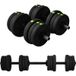 Pangivo Kit Haltères et Barre Musculation 2 en 1 Réglable 20 kg Antidérapant Noir et Vert