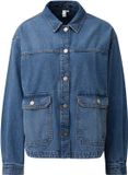 QS s.Oliver QS Bluse Vrouwen Blauw Katoen Lange Mouw Regular Fit Maat 38