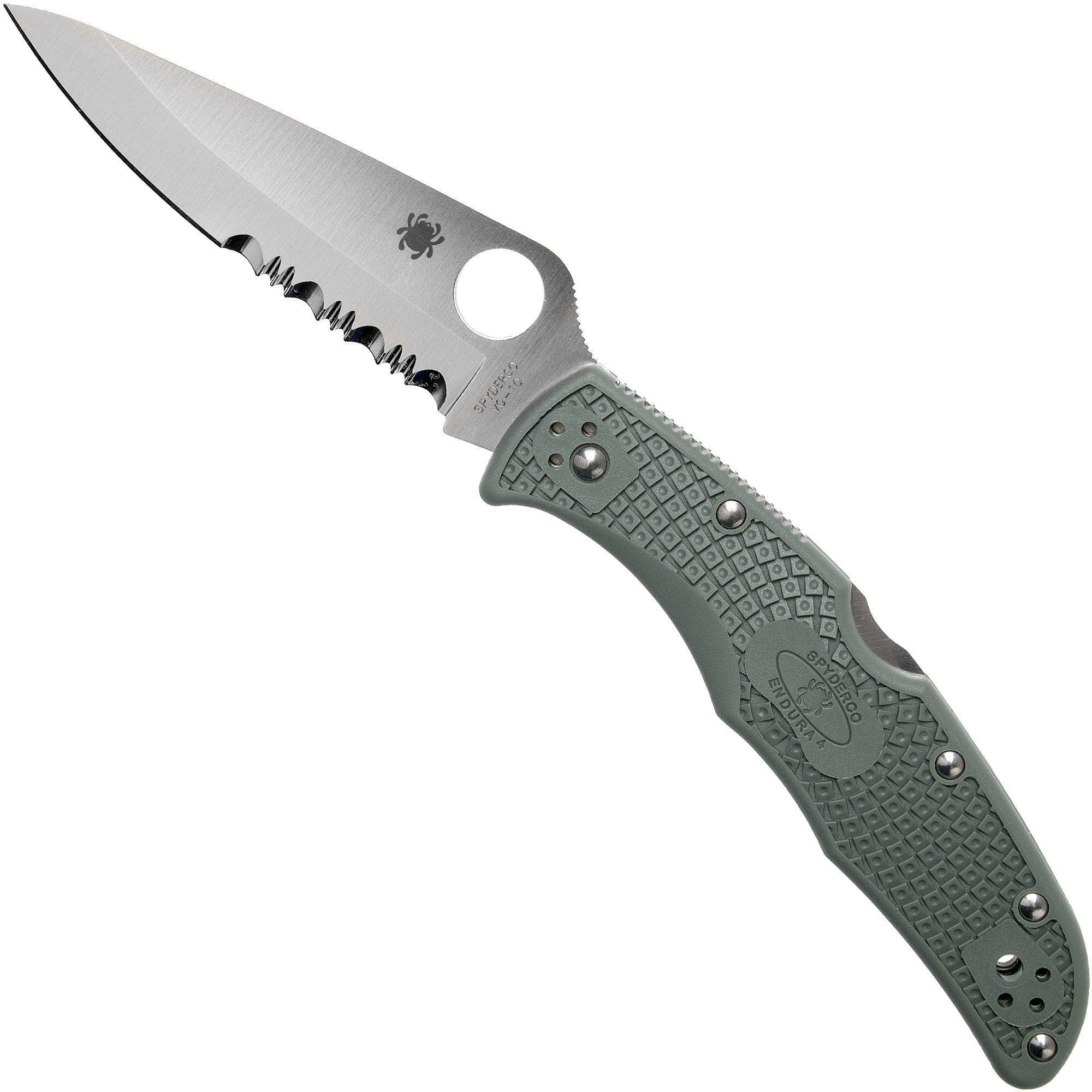 Spyderco Endura 4 Foliage Green C10PSFG partly serrated zakmes