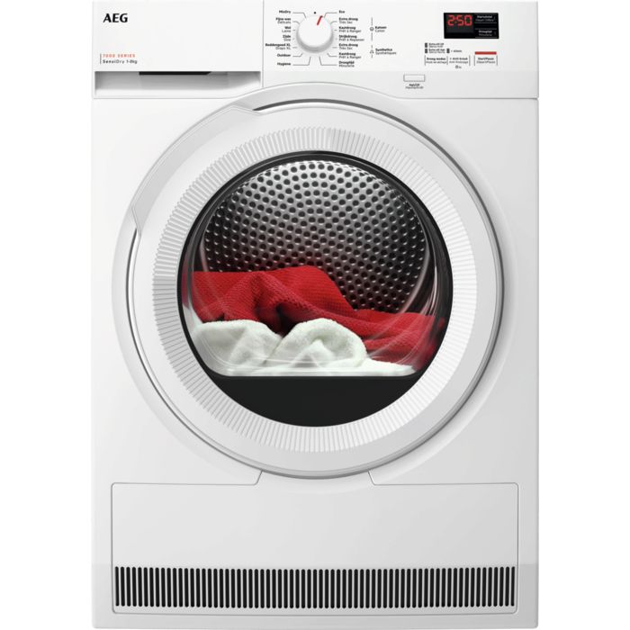 AEG TR78AK12B 7000 SensiDry Warmtepompdroger - 8 kg - Wit