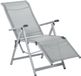 Chaise de salon de jardin pliable sans marque - Chaise longue réglable - 10 positions - Tissu textilene respirant - Résistant aux intempéries - Pliable - Jardin, terrasse, piscine - Gris
