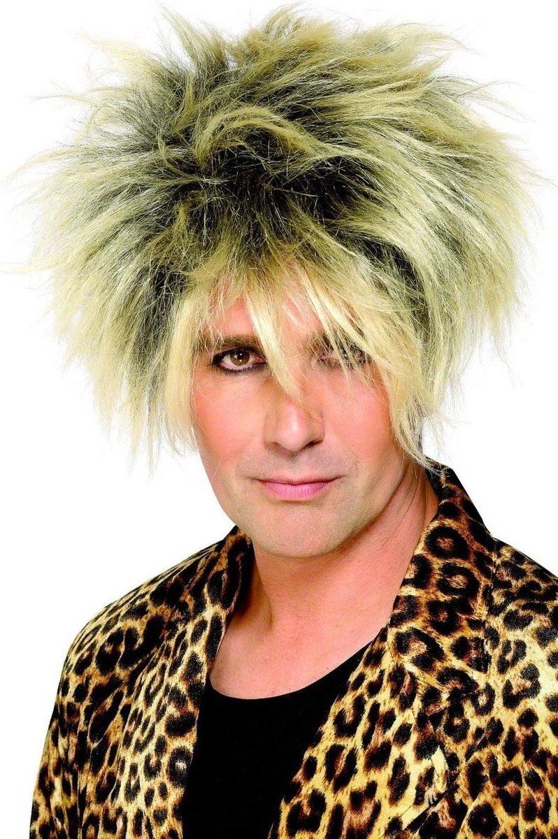 Generik Wild Boy Wig - Black/Yellow - Synthetic - Kids Costume