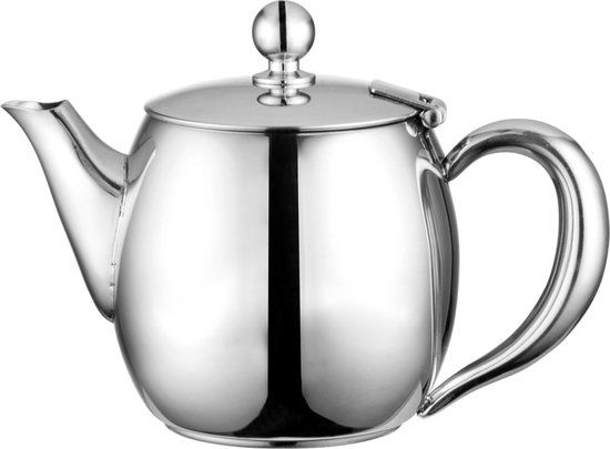 Grunwerg Café Olé Buxton Theepot - 1 Liter - RVS - Zilver