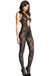 Catsuit Music Legs Catsuit Open Kruis Met Print Zwart