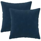 vidaXL - Kussensloop - 2 - pcs - HEERLEN - Blauw - 45 - x - 45 - cm - Microfiber - Fleece