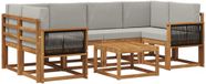 vidaXL Hoek loungeset Acacia hout Naturel et gris clair