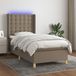 Maison Exclusive - Boxspringbed met matras en LED-verlichting, taupe, 90x190 cm, textiel