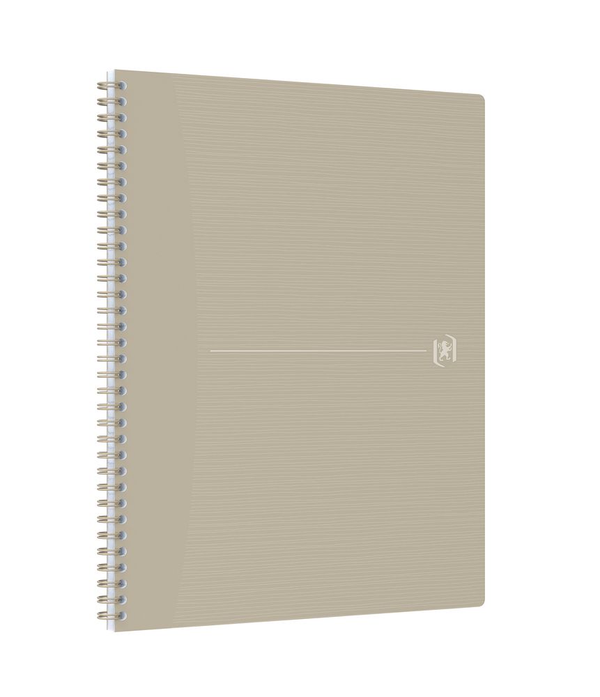 Oxford Origins A4+ Notebook - 70 Sheets - Beige - Striped Pattern - Spiral Bound