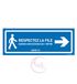 AUA SIGNALETIQUE - Signalisatie aan Sol respectez la File à Droite - autocollant laminé - blauw 420 x 160 mm