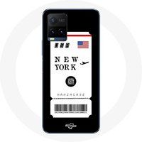 Maniacase Etui voor Vivo Y21s 2021 / Y21 2021 Vliegticket New York
