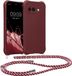 kwmobile telefoonhoesje geschikt voor Google Pixel 9a - Hoesje van siliconen met telefoonkoord - In bordeaux-violet
