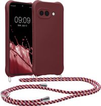 kwmobile telefoonhoesje geschikt voor Google Pixel 9a - Hoesje van siliconen met telefoonkoord - In bordeaux-violet