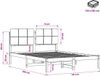 vidaXL Bedframe met gestoffeerd hoofdbord Whitewash en lichtgrijs
