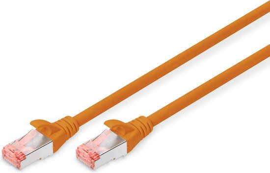 Digitus DK-1644-010/OR RJ45 Netwerkkabel, patchkabel CAT 6 S/FTP 1.00 m Oranje Halogeenvrij